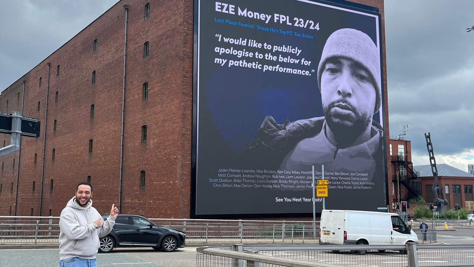 Fantasy football player makes billboard apology after ‘catastrophic’ season