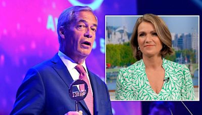 Moment Nigel Farage is booed off stage after beating Susanna Reid to TV award