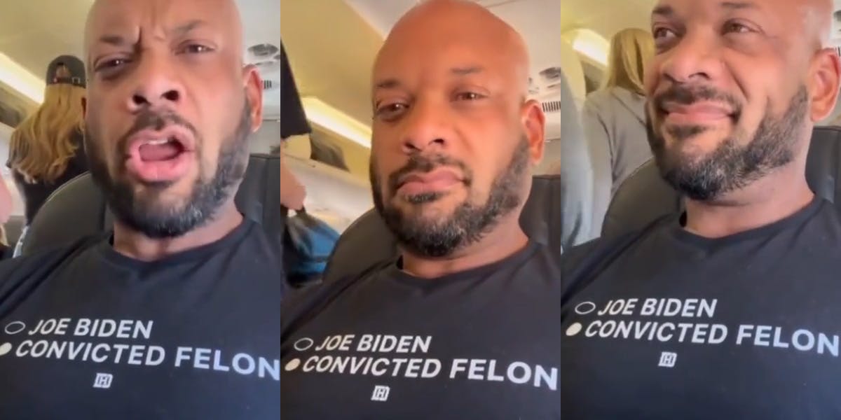 'Guy In Plane Wearing Convicted Felon Shirt' Meme Origins