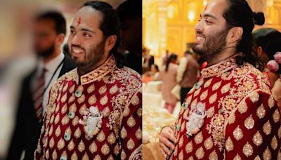 Manish Malhotra unveils details behind Anant Ambani's regal red sherwani, see pics