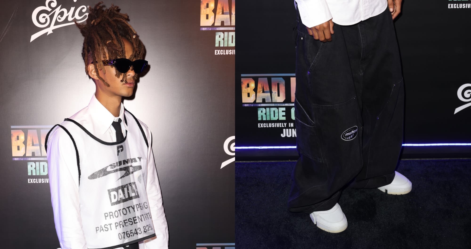 Jaden Smith Models His New Balance x MSFTSrep Sneakers at ‘Bad Boys: Ride or Die’ Afterparty