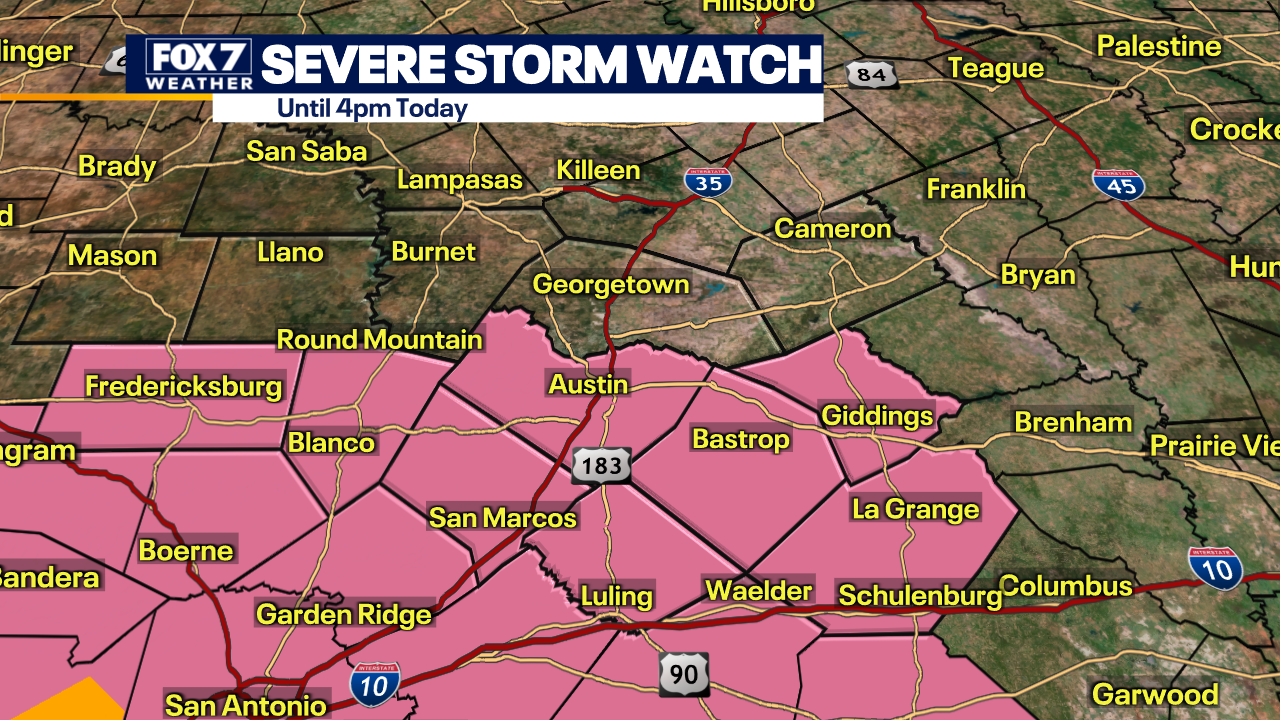 Austin weather: Severe thunderstorm watch issued for Central Texas