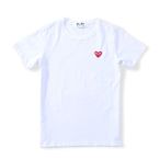 CDG PLAY 川久保玲 刺繡 紅愛心 白色 T-SHIRT 短T 短TEE 短袖T恤 情侶款