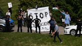 Fury as pro-Palestine protesters mass at Auschwitz during Holocaust march