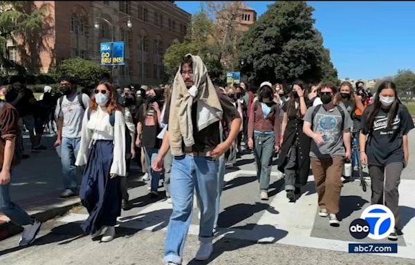 43 protesters arrested at UCLA as school shifts classes to remote for the week