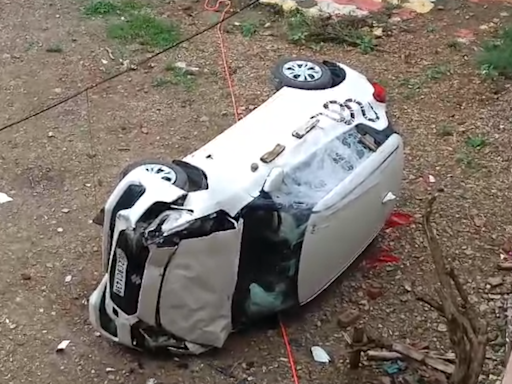 VIDEO: Car Falls Off And Lands 30 Feet Below In Himachal's Solan