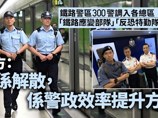 鐵路警區300警調入各總區 鐵路特警合併 警方：不是解散是升格