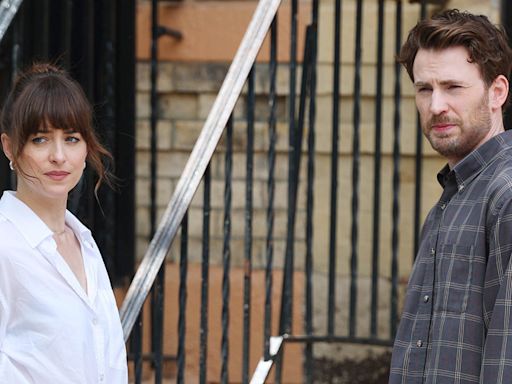 Dakota Johnson & Chris Evans Continue to Film ‘Materialists’ Together in New York City