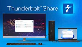 Intel 的 Thunderbolt Share 技術讓兩台電...