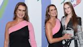 Brooke Shields Pops in Pink Color Block Victor Glemaud Dress With Daughter Grier Hammond Henchy for Tribeca Ball