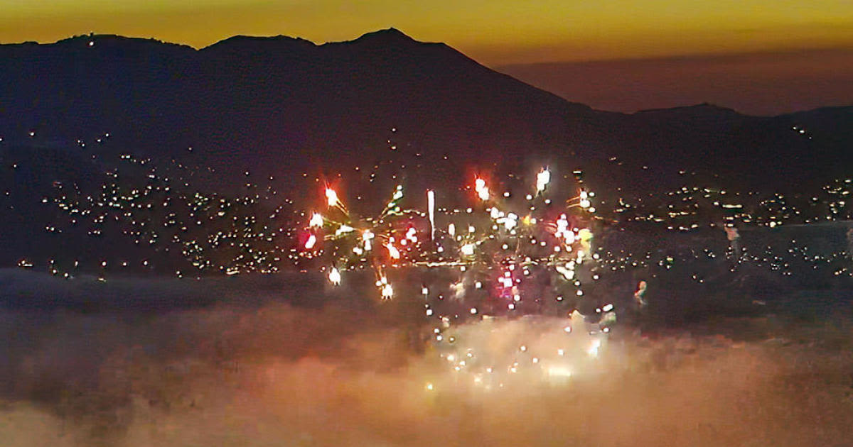 Spectators gather in San Francisco to watch Pier 39 fireworks show