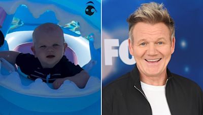 Gordon Ramsay Shares Adorable Video of Baby Son Jesse Inside Mouth of Shark Pool Inflatable