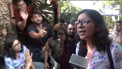 IAS Coaching Flooding: MP Swati Maliwal Visits Site, Protesting Students Raise 'Go Back' Slogans