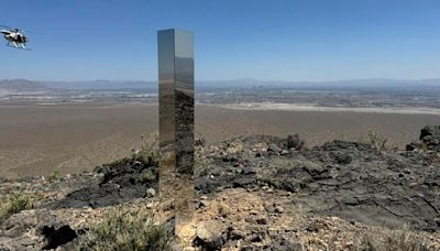 Shiny monolith removed from mountains outside Las Vegas. How it got there still is a mystery