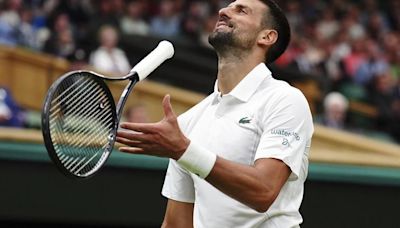 Novak Djokovic wins his first match at Wimbledon with a sleeve on his surgically repaired knee