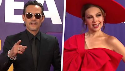 Marc Anthony mandando besos y Thalía buscando su mejor ángulo: la alfombra de los Latin AMAs