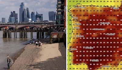 Exact moment 35C Spain heatwave reaches Britain as weather maps turn red hot