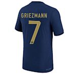 新款推薦 正品2022世界杯法國隊球衣主場10號姆巴佩19本澤馬吉魯足球服正版 可開發票