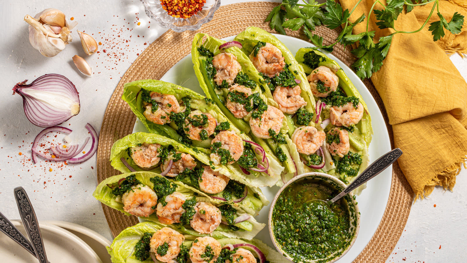 Shrimp Lettuce Wraps With Chimichurri Recipe