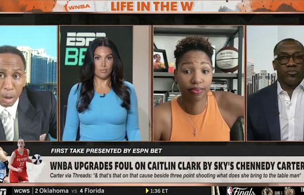 Stephen A. Smith left speechless after Monica McNutt slams him on Caitlin Clark comments