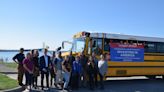 Pellston takes first electric school bus over the Mackinac Bridge