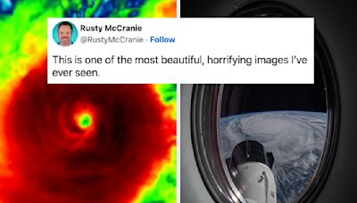 A Space Shuttle Took A Photo Of Hurricane Milton And It's Equal Parts Terrifying, Surreal, And Beautiful