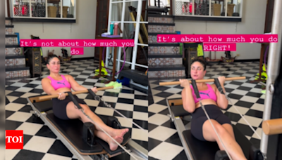 "Neck, abs and biceps in one go": Netizens hail Kareena Kapoor Khan as she slays Pilates workout - Times of India