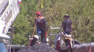 Worker rescued after being trapped in train car full of coal in Bridgewater