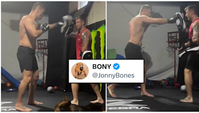 Jon Jones has reacted to Stipe Miocic's latest training footage ahead of proposed fight