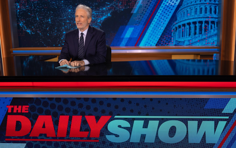 Jon Stewart returns to The Daily Show after a weekend of “AHHHHHHH”