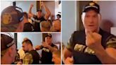 Tyson Fury's live reaction to his dad's cut after headbutting a member of Usyk's team emerges