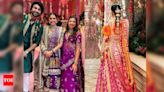 Radhika Merchant embraces Gujarati bride look at Dandiya night in stunning bandhani lehenga with Shrinathji prints - Times of India