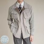 Folklore Classic 復古人字紋HBT羊毛呢翻領四口袋獵裝外套 Safari jacket