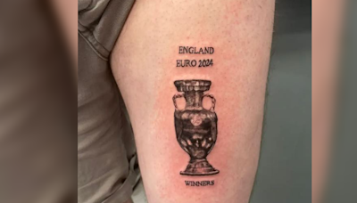 Confident England fan gets 'Euro winners' tattoo early