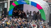 ...Football fans surprised with incredible live performance of iconic UEFA Champions League anthem as FedEx deliver the trophy to London ahead of huge Borussia Dortmund vs Real Madrid final at Wembley...