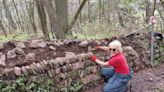 Historic crumbling centuries-old wall has been lovingly restored