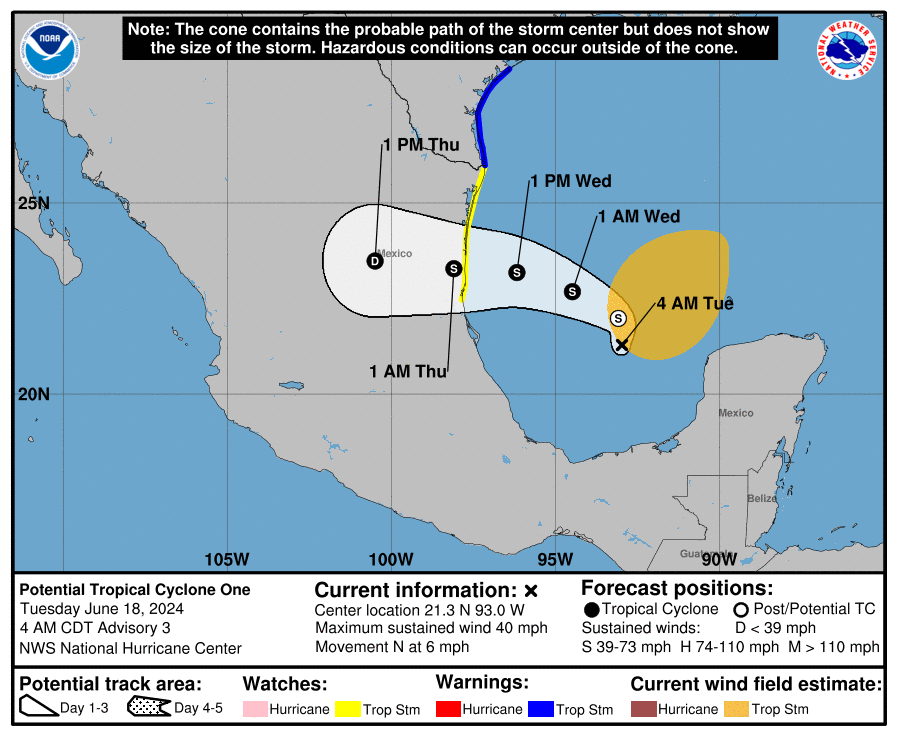 National Hurricane Center tracking 3 systems. Gulf system could become 1st tropical storm