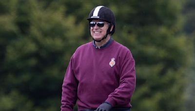 Prince Andrew seen horse riding around Windsor Castle