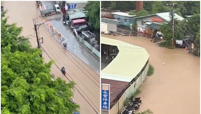 【有片】豪大雨強襲雙北等10縣市 土城永豐路「馬路變黃色」慘淹水