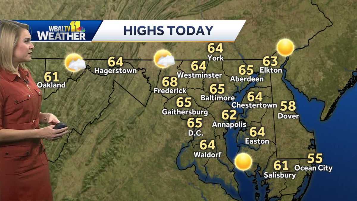 Chilly morning but sunny Friday with temps reaching mid 60's