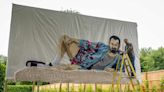 The pretty Essex pub with a massive portrait rug of Danny Dyer hung outside