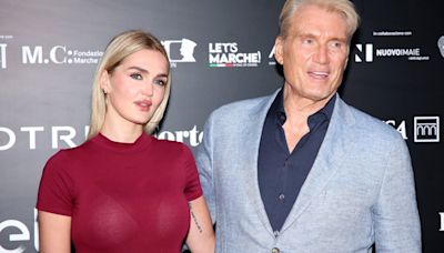 Dolph Lundgren, 66, joined by his wife Emma Krokdal, 27 and daughter, Greta, 22, in rare appearance