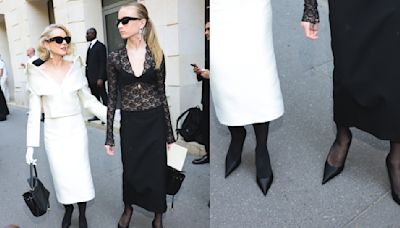 Naomi Watts and Daughter Kai Schreiber Wear Contrasting Balenciaga Ensembles With Matching Pumps at Paris Fashion Week