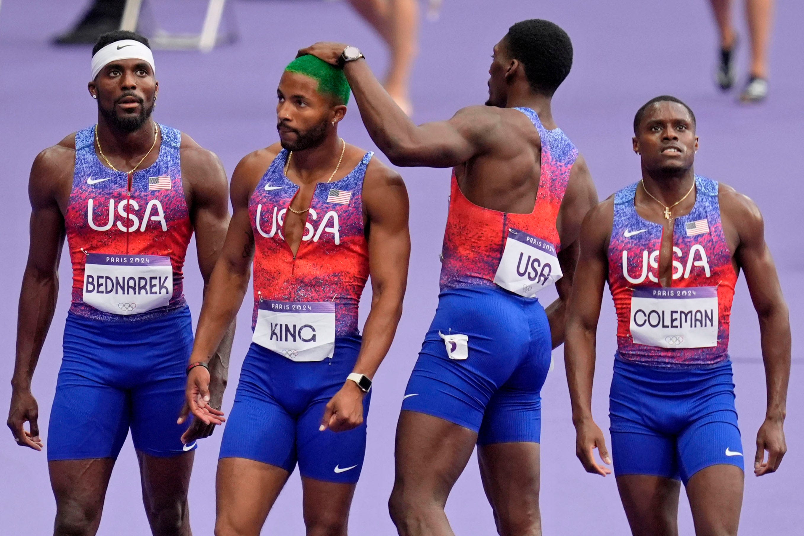 What happened with Team USA in the men's 4x100 relay without Noah Lyles? Kenny Bednarek and Americans disqualified at Olympics