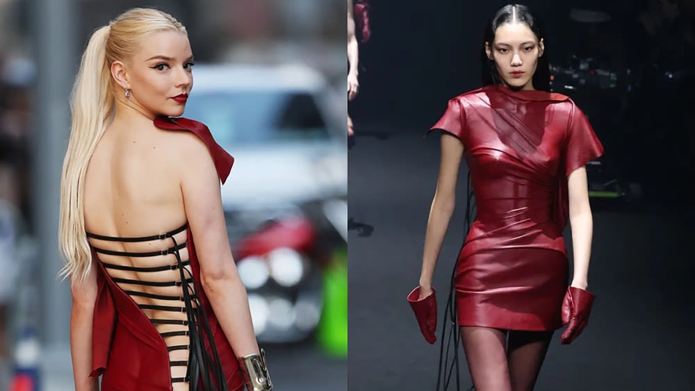 ...Embraces Bondage Inspiration in Fierce Red Mugler Minidress for ‘Late Show With Stephen Colbert’ Appearance, Talks ‘Furiosa: A...