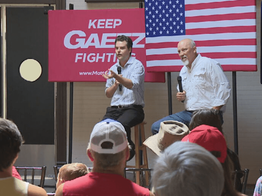 Rep. Matt Gaetz backs Trump at Pensacola rally