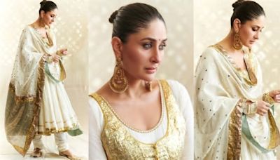 Kareena Kapoor transforms into a Begum in an elegant white and gold Anarkali; fans call her ‘Original Mastani’