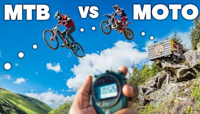 MTB vs. Moto: What's the Faster Way Down Red Bull Hardline Course?