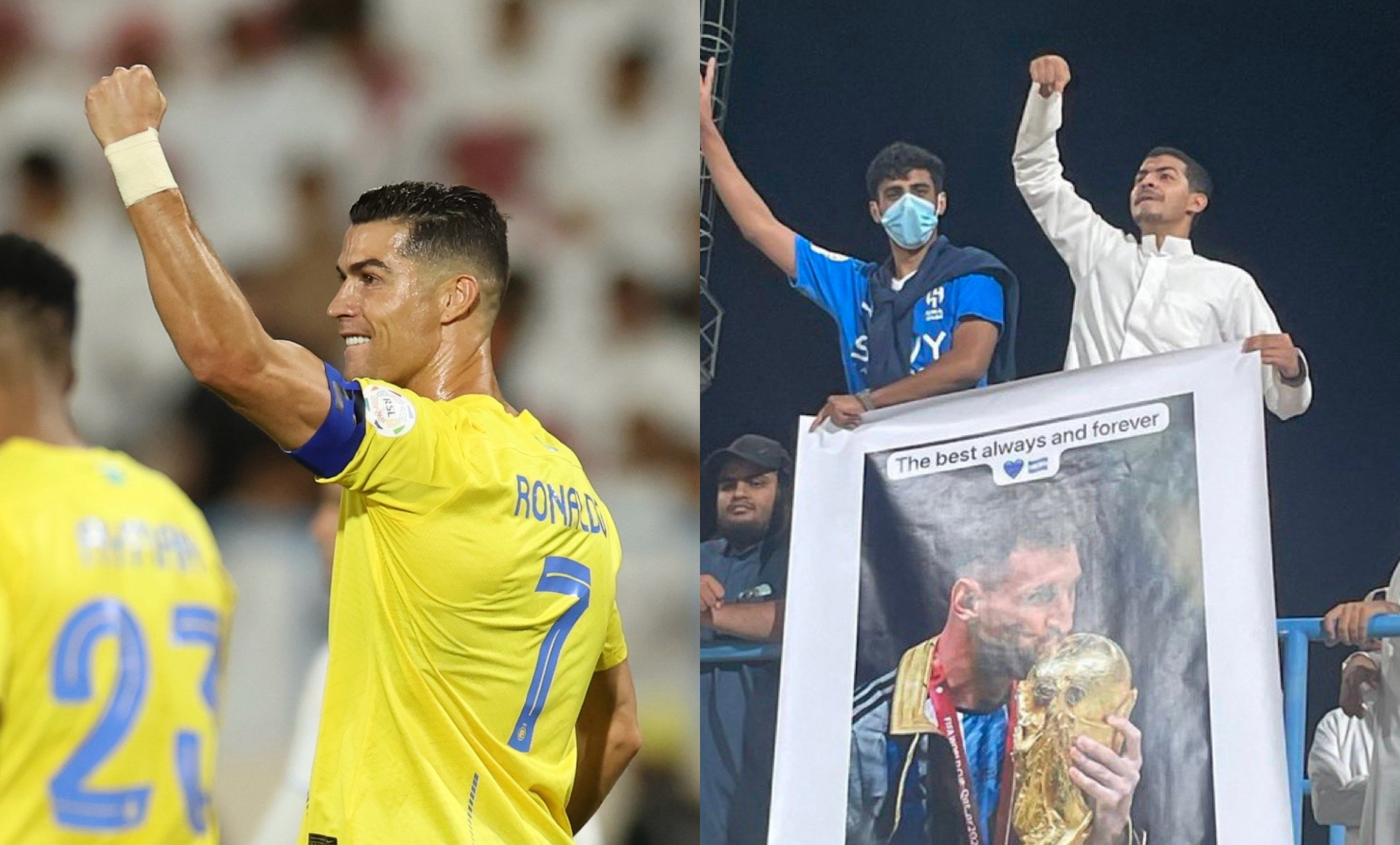 Saudi Arabia: Lionel Messi banner during Al-Nassr’s win over Al-Akhdoud is going viral; Here’s why