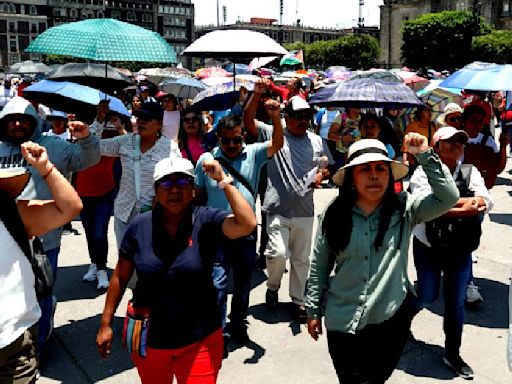 CNTE mantiene plantón en Zócalo de CDMX el fin de semana de elecciones